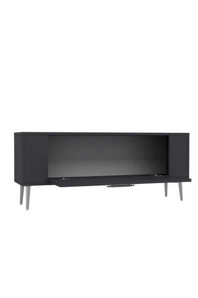 DEMONTE DECOR RETROP1DD TV SEHPASI ANTRASİT-GÜMÜŞ - 5
