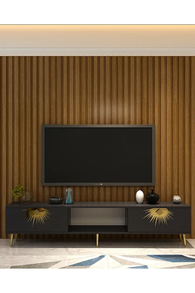 DEMONTE DECOR Nidadd Tv Sehpası Antrasit Gümüş ürün görseli 1