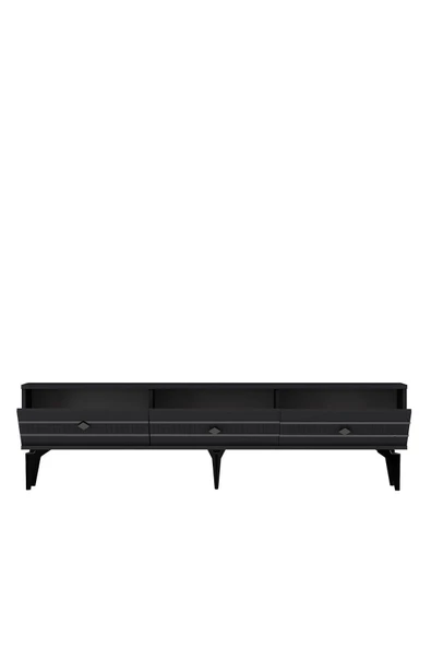 DEMONTE DECOR LENNORA TV SEHPASI (alt modül) ve KONSOL 2'Lİ SALON TAKIMI ANTRASİT-GÜMÜŞ - Resim 6