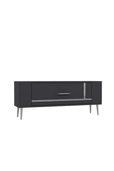 DEMONTE DECOR RETROP1DD TV SEHPASI ANTRASİT-GÜMÜŞ - 4