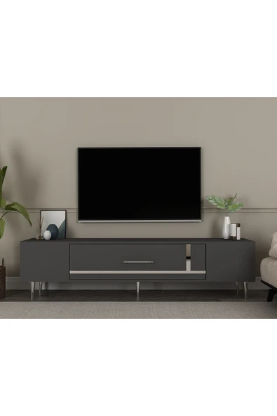 DEMONTE DECOR DEKOP1DD TV SEHPASI ANTRASİT-GÜMÜŞ ürün görseli 1