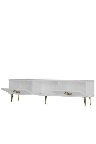 DEMONTE DECOR ROBBERDD TV SEHPASI BEYAZ-ALTIN - Resim 5