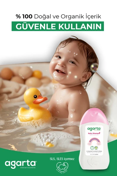 Agarta Doğal Bebek Kız Çocuklarına Özel Bakım Şampuanı 400 ml - Resim 4