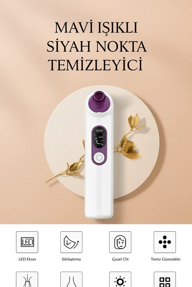 Mavi Işıklı Siyah Nokta Temizleyici Vakumlu Siyah Nokta Ve Yüz Temizleme Cihazı - 3