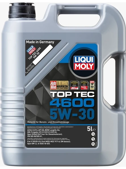 5W-30 5 Litre Top Tec 4600 Motor Yağı – LIQUI MOLY ürün görseli