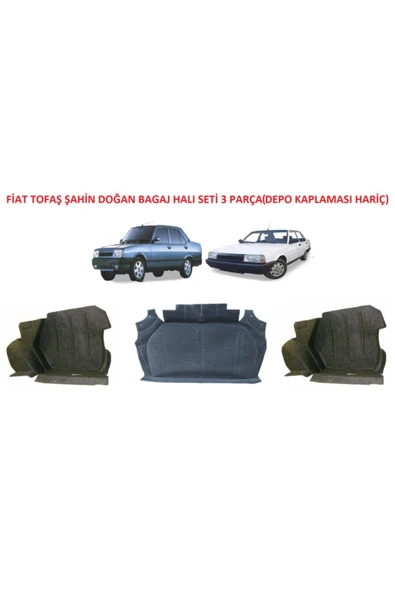 İZOTEK Tofaş Şahin Doğan Bagaj Halısı Döşemesi Kaplaması Set 3 Parça (85013481)(85013482)(85013483) ürün görseli