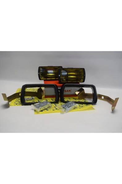 FARSAN Doğan Kartal Şahin Sarı Renkli Sis Far Seti Ayaklı Çerçeveli Farsan Marka - Resim 2
