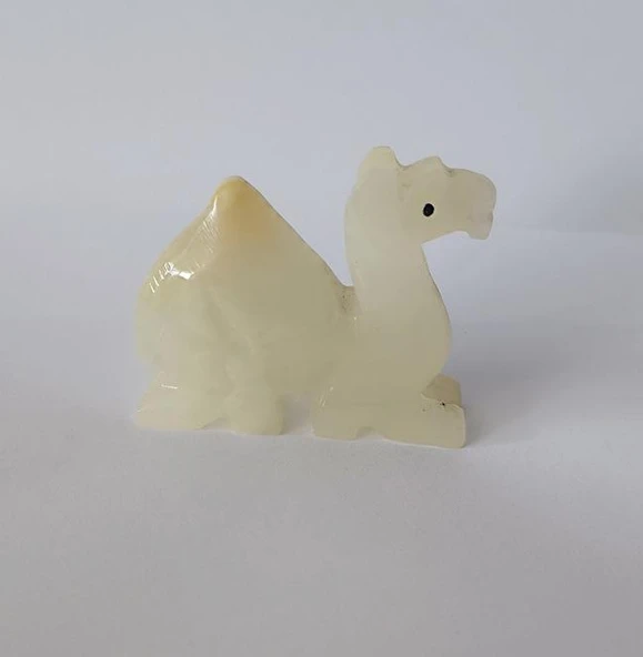 Deve Oniks Taşı Biblo Mermer Onix Ev Ofis Dekor Masa Süsü - 5