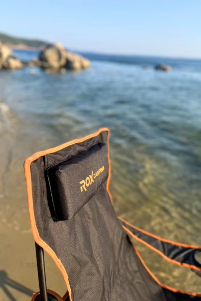 153CAMP0315 ROX Camping Katlanır Siyah Kamp Sandalyesi, Konforlu, Dayanıklı Tasarım - Resim 5