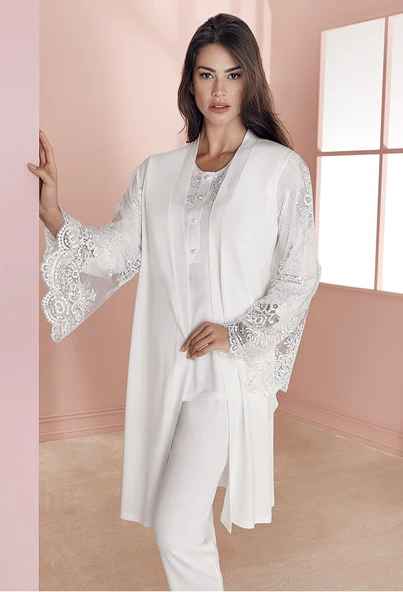 Espuar 757 Penye 3'lü Sabahlık Pijama Takımı - Resim 5