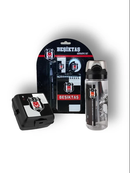 Beşiktaş Taraftar 4 bölmeli Beslenme Kutusu Kartal Figürlü 500 Ml Matara Kırtasiye Seti - 2