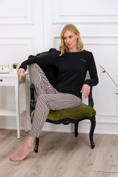 Pierre Cardin 8766-s Kadın Uzun Kol Pijama Takımı - Resim 6