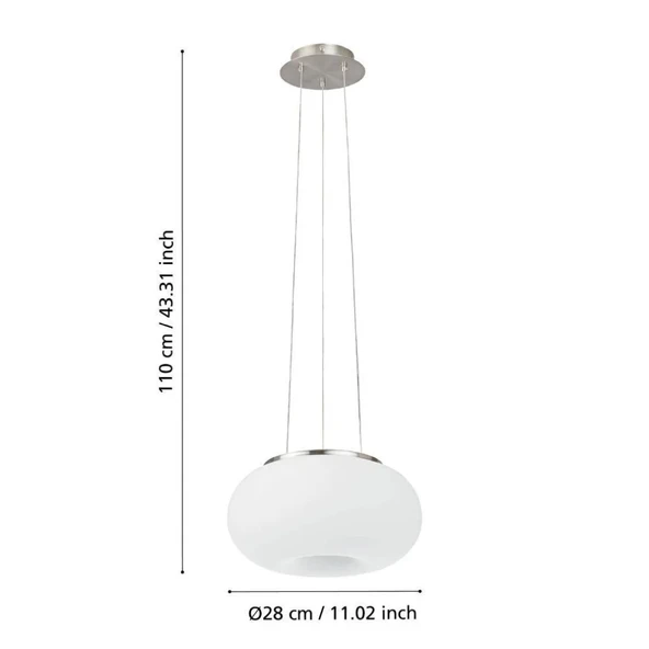 Eglo 86813 OPTICA 110 Cm Yüksekliğinde Çelik Nikel Mat Sarkıt Avize - 3