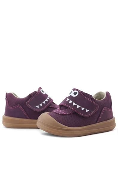 Rakerplus Dino Hakiki Deri Mor Kahverengi Yüksek Bilekli Bebek Ayakkabı - Resim 8