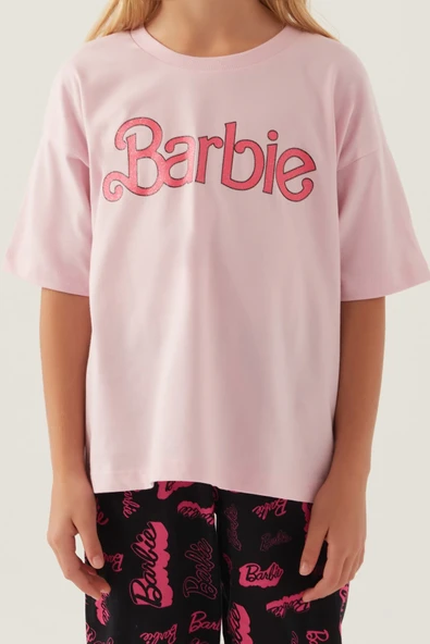 Barbie L1704-g Kız Çocuk Kısa Kol Pijama Takımı - Resim 9
