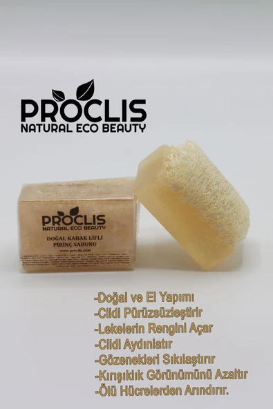 Proclis Doğal Kabak Lifli Pirinç Özlü Doğal Sabun 130 gr