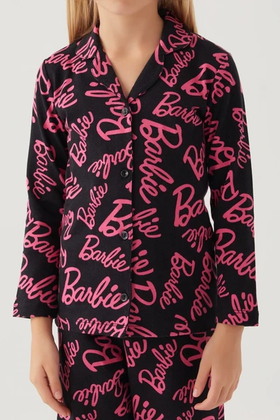 Barbie 1767-3 Kız Çocuk Gömlek Pijama Takımı - Resim 4