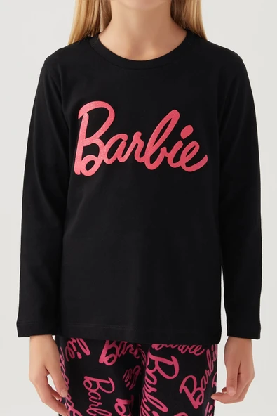 Barbie L1766-3 Kız Çocuk Uzun Kol Pijama Takımı - Resim 9