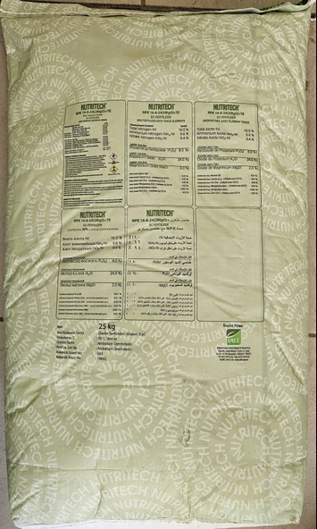 NPK Damlama Gübresi Nutritech 16-08-24+2MgO+Te Suda Tamamen Çözünür Gübre 25 Kg - Resim 2