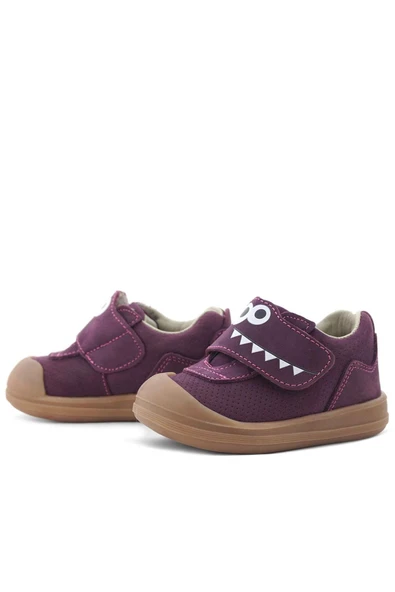 Rakerplus Dino Hakiki Deri Mor Kahverengi Yüksek Bilekli Bebek Ayakkabı - Resim 6