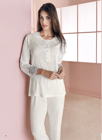 Espuar 757 Penye 3'lü Sabahlık Pijama Takımı - Resim 6