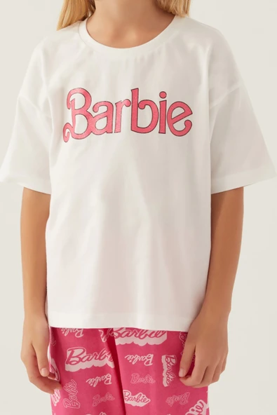 Barbie L1704-g Kız Çocuk Kısa Kol Pijama Takımı - Resim 5