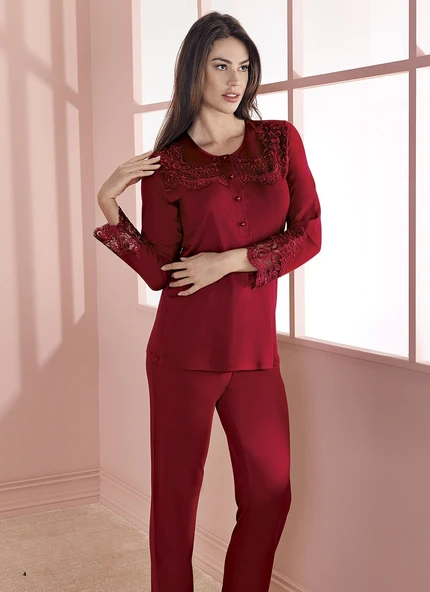 Espuar 757 Penye 3'lü Sabahlık Pijama Takımı - Resim 3