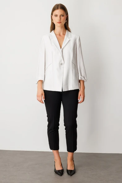 Ekol Şerit Taş Detaylı Duble Kol Ceket - 3