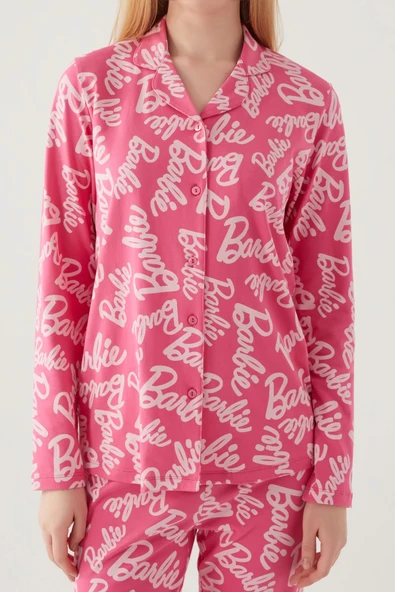 Barbie 1767-s Kadın Gömlek Pijama Takımı - Resim 4