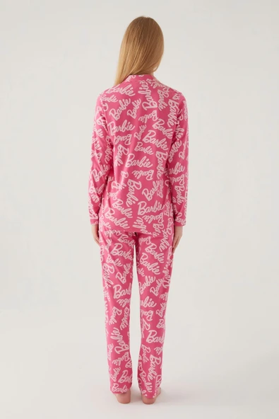 Barbie 1767-s Kadın Gömlek Pijama Takımı - Resim 5