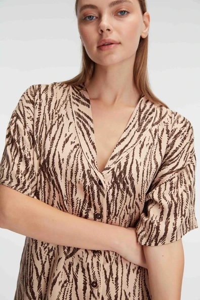 Anıl 9898 Kadın Kısa Kol Viskon Kumaş Desenli Pijama Takımı ürün görseli 1