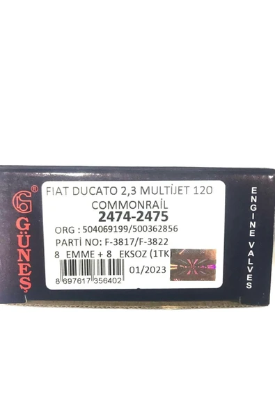 Güneş Subap Takimi Ducato 2,3 Multijet 120 Commonrail (ın-8ex-8)-00362856, 504069199, 504378070, - Resim 2