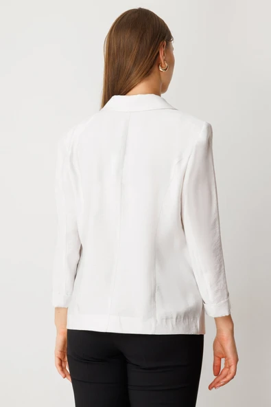 Ekol Şerit Taş Detaylı Duble Kol Ceket - 4