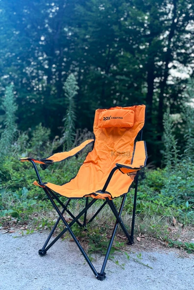 153CAMP0316 ROX Camping Katlanır Turuncu Kamp Sandalyesi, Konforlu, Dayanıklı Tasarım ürün görseli 1