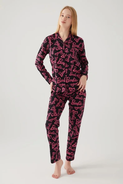 Barbie 1767-s Kadın Gömlek Pijama Takımı - Resim 8