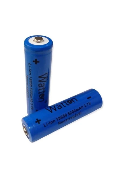 Watton 18650 Şarj Edilebilir Pil (El Feneri Pili) 3.7V 5200mAh - 1