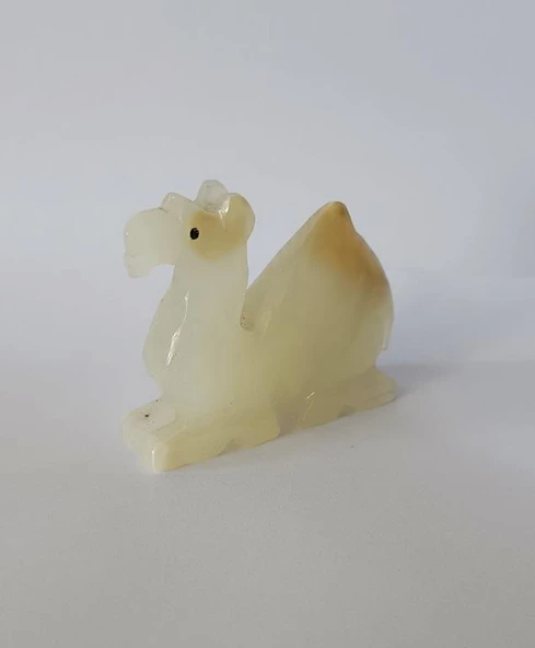 Deve Oniks Taşı Biblo Mermer Onix Ev Ofis Dekor Masa Süsü - 4