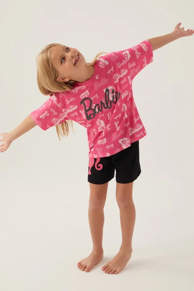 Barbie L1705-g Kız Çocuk Şort  Pijama Takımı - Resim 2