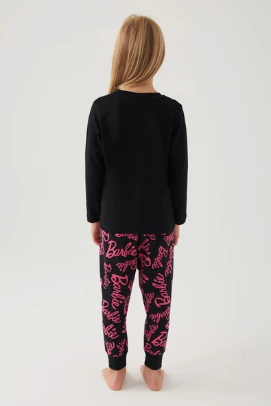 Barbie L1766-3 Kız Çocuk Uzun Kol Pijama Takımı - Resim 10