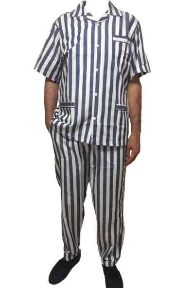 Kocabey 4007 Gaffur Erkek Kısa Kol Çizgili Pijama Takım - 2