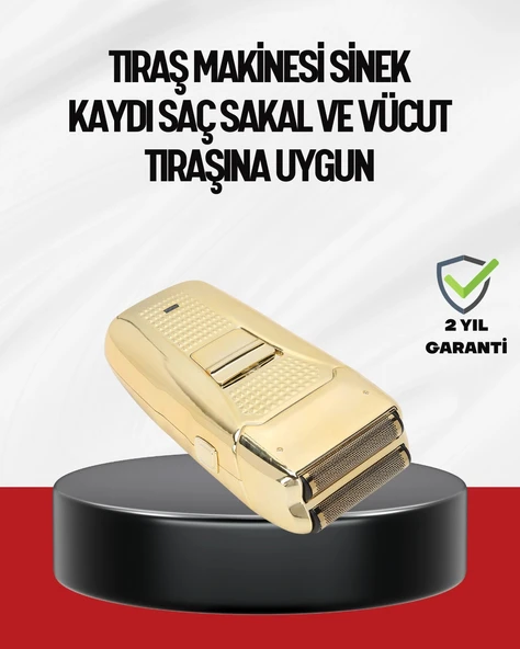 Altın Kaplama Kablolu Erkek Tıraş Makinesi Favori Aparatlı ürün görseli 1