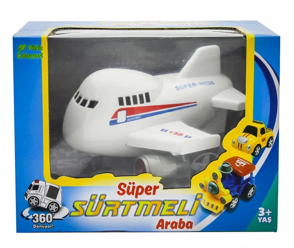 PARAPLY Sürtmeli Kırılmaz Kutulu Uçak Kız Erkek Çocuk Oyuncak Eğitici Oyuncaklar - Resim 2
