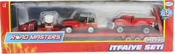 PARAPLY Die Cast Metal Tırlı ve Küreme Kamyonlu İtfaiye Seti Kız Erkek Çocuk Oyuncak Eğitici Oyuncaklar - 1