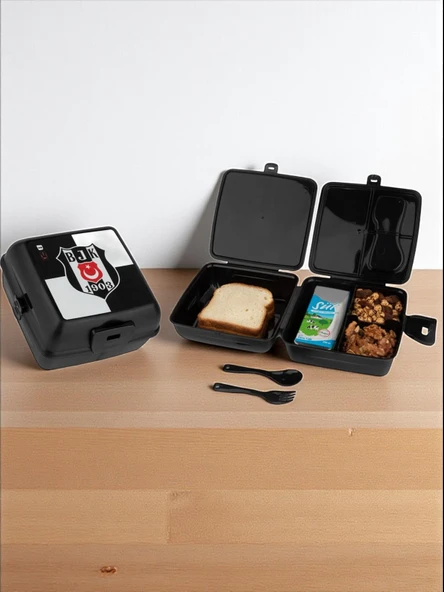 Beşiktaş Taraftar 4 Bölmeli Beşiktaş Armalı Beslenme Kutusu