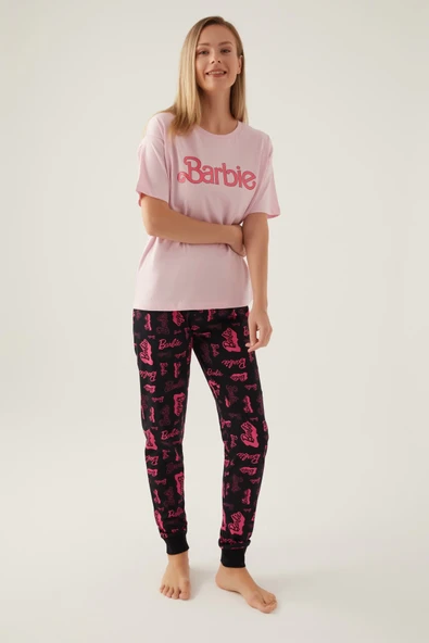Barbie L1704-s Kadın Kısa Kol Pijama Takımı - Resim 4