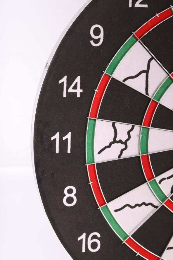 Delta Flocked Dart Seti 45 Cm (18 İnç) Büyük Boy + 6 Dart Oku (18 Gr) Hedef Tahtası - 3