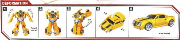 PARAPLY Araca Dönüşen Kırmızı Süper Robot Kız Erkek Çocuk Oyuncak Eğitici Oyuncaklar - Resim 2