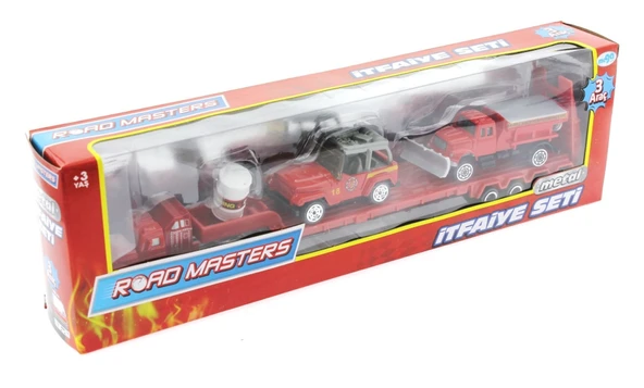 PARAPLY Die Cast Metal Tırlı ve Küreme Kamyonlu İtfaiye Seti Kız Erkek Çocuk Oyuncak Eğitici Oyuncaklar - 2