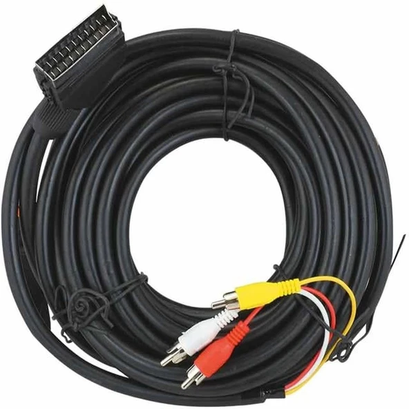 Scart 3RCA 10 Metre Kablo