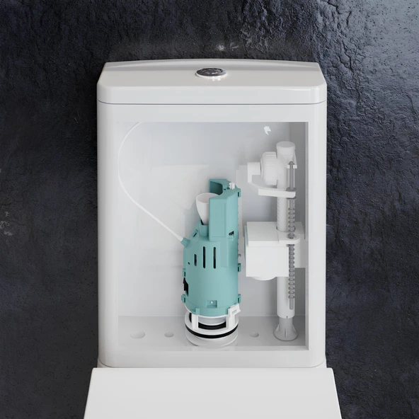 Creavit Mare Beyaz Kanalsız Duvara Sıfır Klozet Takımı MA361, Creavit Mare Duroplast Yavaş Kapak - Resim 8